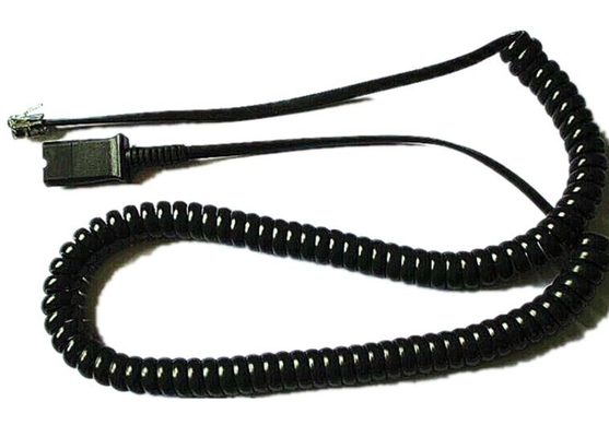 4-pin plug and connector TPU flexible Coiled phone cord with spiral cable telephone cords