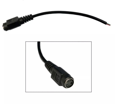 Stripped end 4 PIN DIN female plug S-video customized power cable