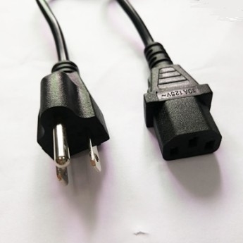 US Approval 3-Prong Safe and Stable Standard Plug with IEC C13 Female Plug for Computer Power Extension Cords
