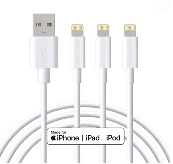 White MFi Data Transfer USB Phone Charging Cable