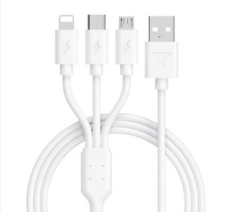 Type C Phone 3 In 1 USB Cable , 2 Meters Fast Charging Wire