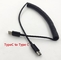 4-pin plug and connector TPU flexible Coiled phone cord with spiral cable telephone cords