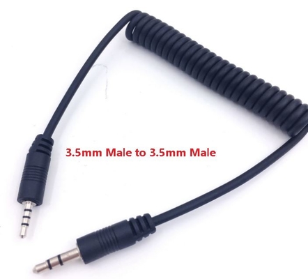 4-pin plug and connector TPU flexible Coiled phone cord with spiral cable telephone cords