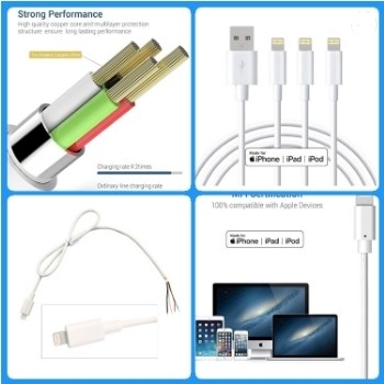 Type C Phone 3 In 1 USB Cable , 2 Meters Fast Charging Wire